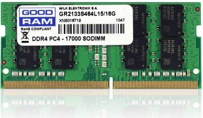Goodram LaptoP-Arbeitsspeicher Modul Gr2666s464l19/16g 16 Gb 1 X 16 Gb Ddr4-Ram 2666 Mhz Cl19 (gr2666s464l19/16g)