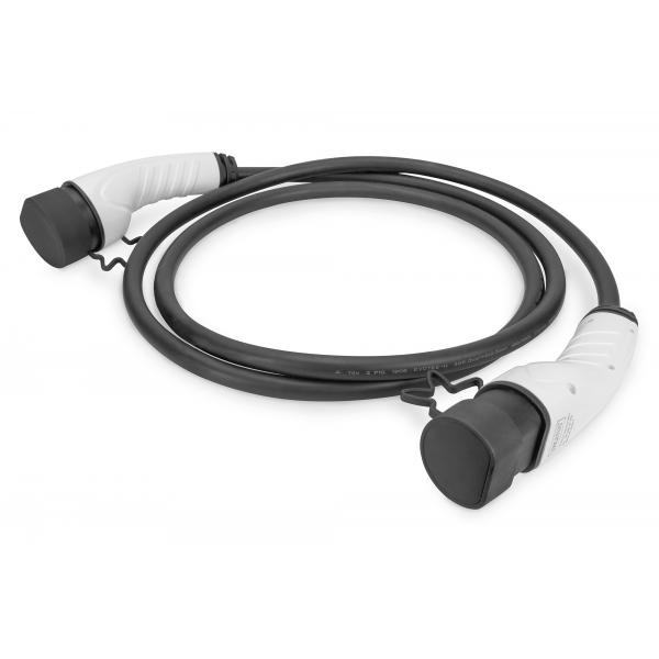 Cavo Di Ricarica Per Auto Digitus Per Auto Elettriche E Amp; Phev 5 M Da Tipo 2 A Tipo 2 Modalità 3 - Monofase 32 A 7,4 Kw Nero