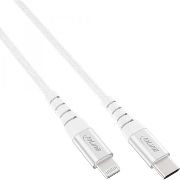 Cavo Lightning UsB-C Inline - Per Ipad - Iphone - Ipod - Argento/alluminio - 2 M Mfi