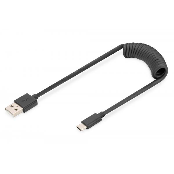 Cavo A Spirale Usb 2.0 - Usb - A A Usb - C Digitus