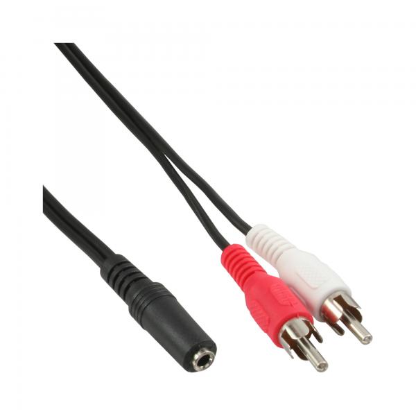 Cavo Rca/jack Inline - 2 Connettori Rca Su Presa Jack Da 3,5 Mm - 0,2 M