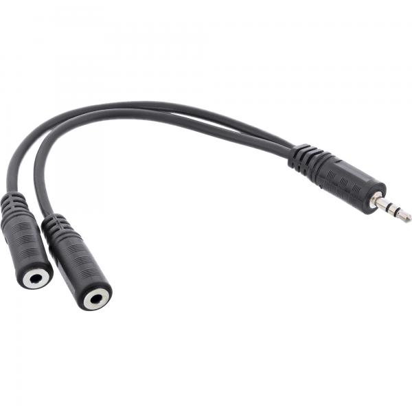 Cavo A Y Con Jack Inline: Jack St Da 3,5 Mm A 2 Bu Jack Da 3,5 Mm - Stereo - 0,2 M