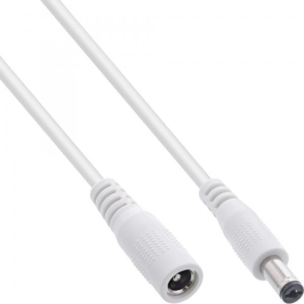 Cavo Prolunga Cc Inline - Spina/presa Cc 5,5x2,1 Mm - Awg 18 - Bianco 0,5 M