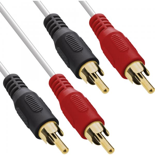 Cavo Rca Inline - 2x Rca - Spina/spina - Bianco/oro - 10 M