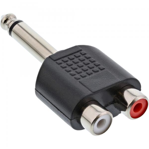 Adattatore Audio Inline: Spina Jack Da 6,3 Mm A 2 Prese Rca - Mono