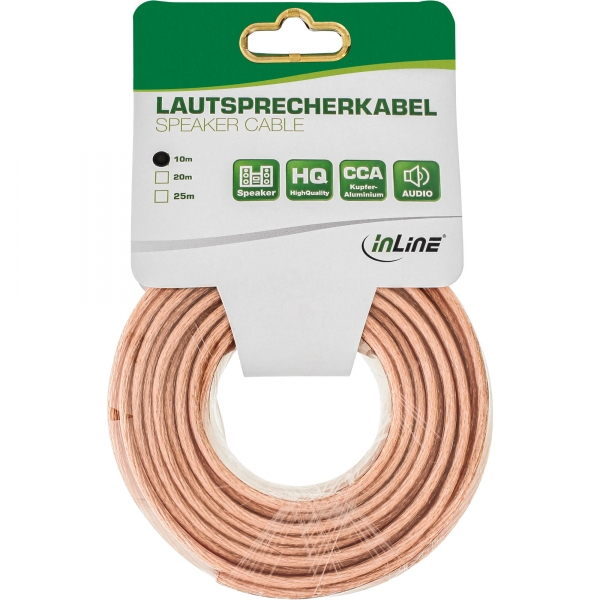 Cavo Per Altoparlanti Inline - 2x 2,5 Mm² - Cca - Trasparente - 10 M
