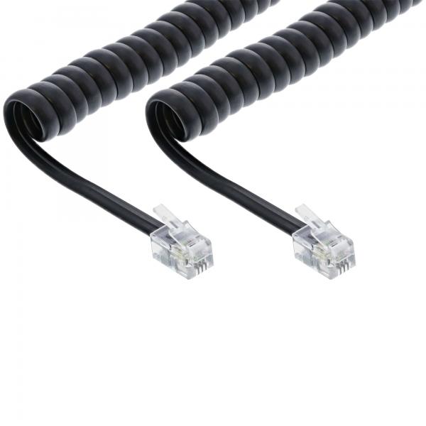 Cavo A Spirale Inline - Spina/spina Rj10 - Nero - Max