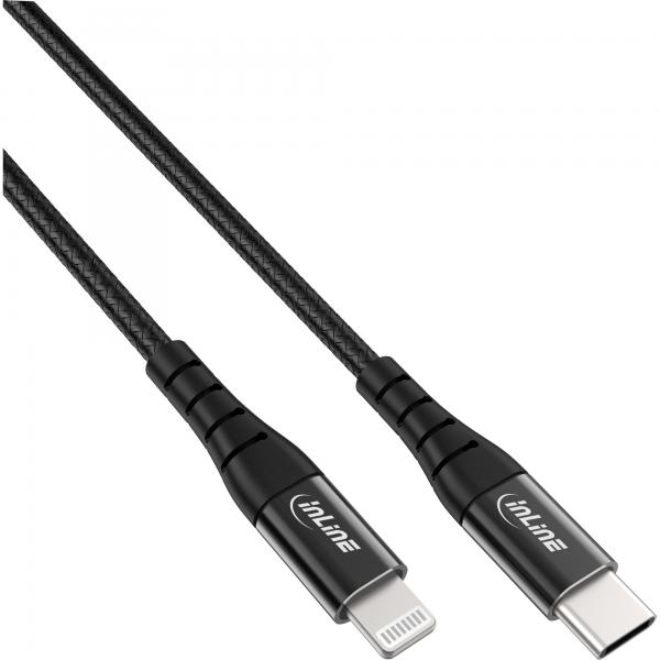Cavo Lightning UsB-C Inline - Per Ipad - Iphone - Ipod - Nero/alluminio - 1 M Mfi