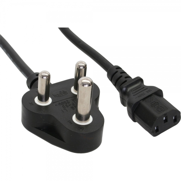 Cavo Di Alimentazione Inline - Alimentatore. Sud Africa 5a Tipo D Alla Spina Del Dispositivo Freddo C13 - 1,8 M