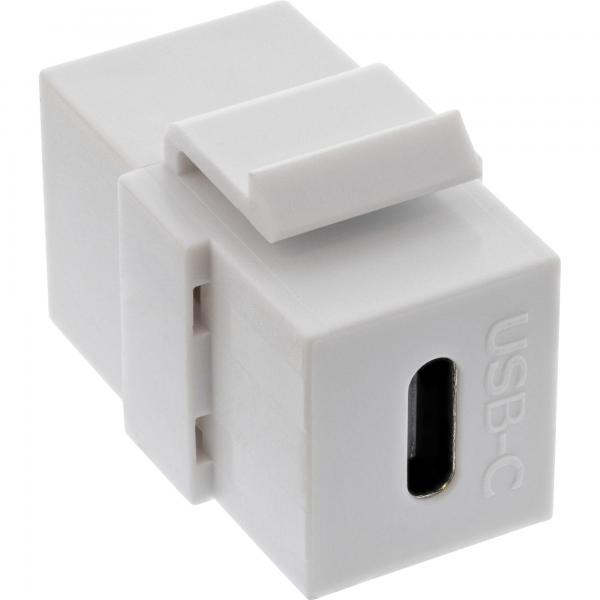 Inserto SnaP-In Keystone Usb 3.1 Inline - Presa/presa UsB-C - Bianco