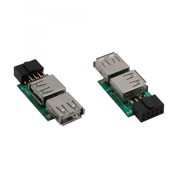 Adattatore Usb 2.0 Inline - 2x Presa A Per Collegamento A Palo