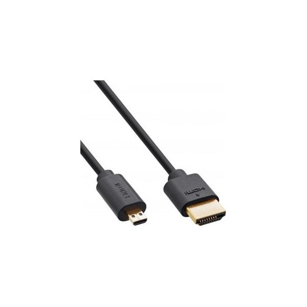 Inline Slim Ultra High Speed Hdmi Kabel - 8k4k - A St. / D St. (micro) - 0,3m