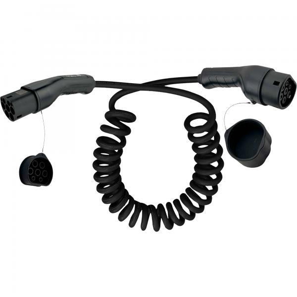 Cavo Di Ricarica Per Auto A Spirale Inline Ev 11 Kw Tipo 2 - Trifase - 7,5 M