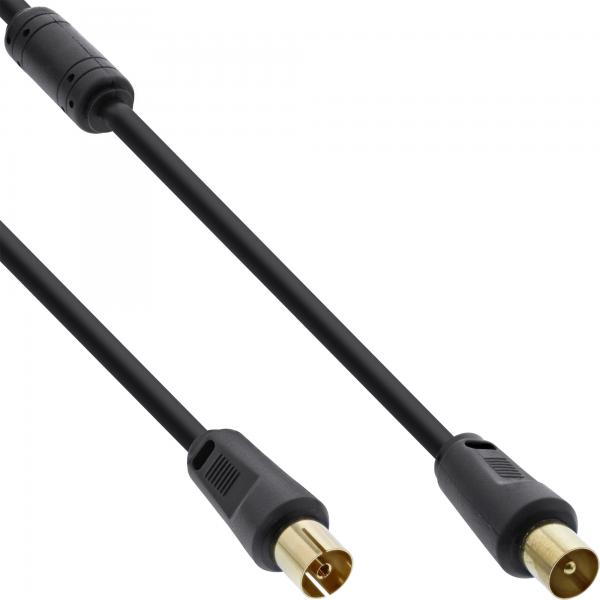 Cavo Antenna Inline Premium - 2x Schermato - Con Filtro - >85db - Nero - 1 M