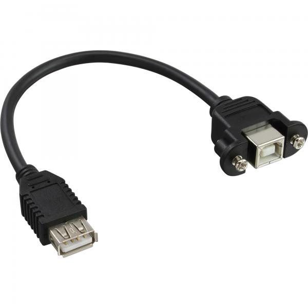 Inline Usb 2.0 Adapterkabel - Buchse A Auf Einbaubuchse B - 0,20m