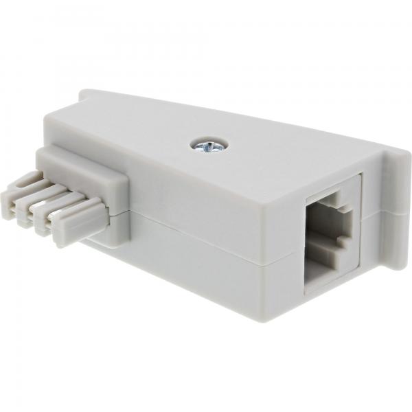 Inline TaE-F Adapter - TaE-F Stecker Auf Rj45 Buchse - 8p2c Für Fritzbox - Grau