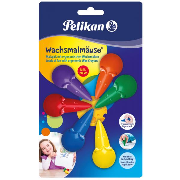 Pelikan Wachsmalmäuse 501/6/b - Farbstift - Wachs - Blau, Rot, Lila, Grün, Orange, Gelb (packung Mit 6)