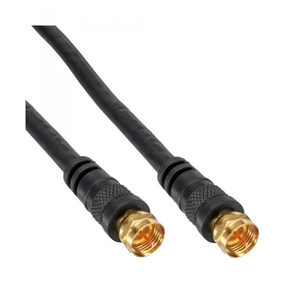 Cavo Di Collegamento Sat Inline - 2x Schermato - 2x Connettore F - >85db - Nero - 3m