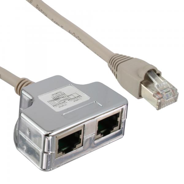 Adattatore Inline Cat.5e T (duplicatore Di Porte) - Spina Rj45 Su 2 Prese Rj45 0,15 M
