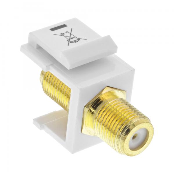 Adattatore Di Installazione Inline Keystone - Per Cavo Satellitare - 2 Prese F - Bianco