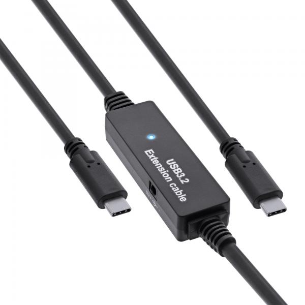 Cavo Attivo Inline Usb 3.2 Gen.1 - Da UsB-C Maschio A UsB-C Maschio - Nero - 15 M