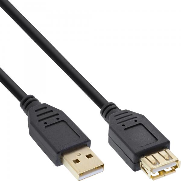 Prolunga Usb 2.0 Inline - St/bu - Tipo A - Nera - Contatti Oro - 1m