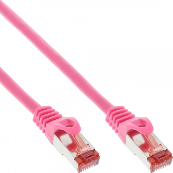 Cavo Patch Inline - S/ftp (pimf) - Cat.6 - 250 Mhz - Pvc - Rame - Rosa - 7,5 M