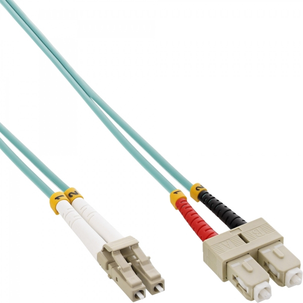 Cavo Duplex In Fibra Ottica Inline - Lc/sc - 50/125µm - Om3 - 1 M