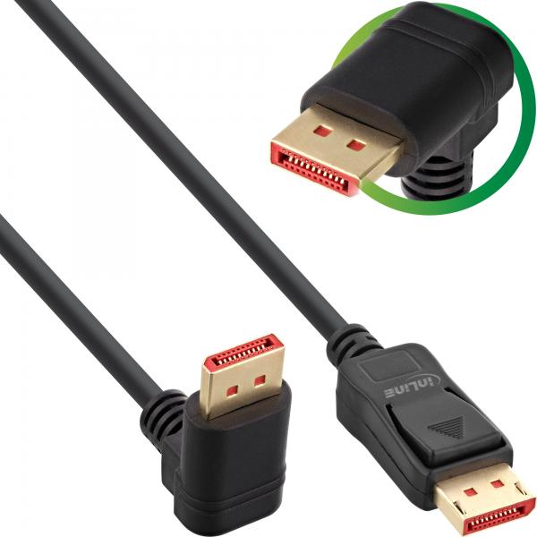 Cavo Inline Displayport 1.4 - 8k4k - Angolato Verso Il Basso - Nero/oro - 3 M