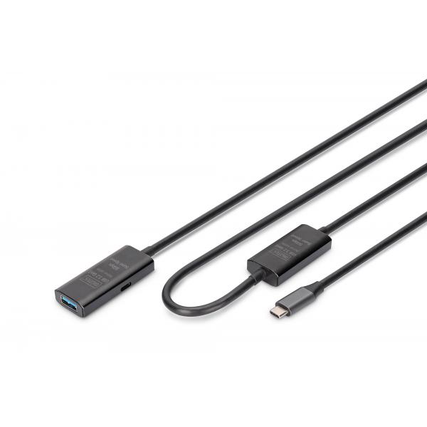 Cavo Prolunga Digitus Active Usb 3.2 Gen1 5g, UsB-C - UsB-A, 10 M
