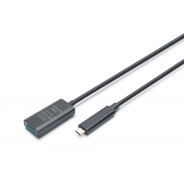 Cavo Prolunga Digitus Active Usb 3.2 Gen2 10g, UsB-C - UsB-A, 5 M