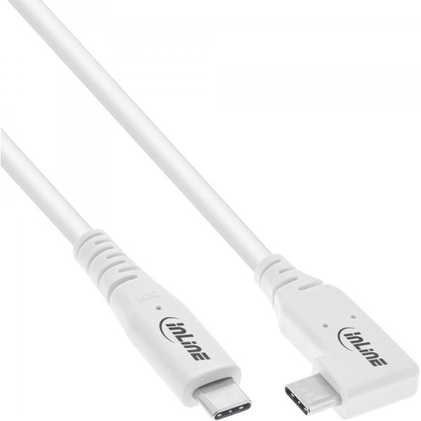 Cavo Inline Usb4 - UsB-C - Angolato Su Un Lato - Pd 240w - 8k60hz - Tpe - Bianco - 1,5m