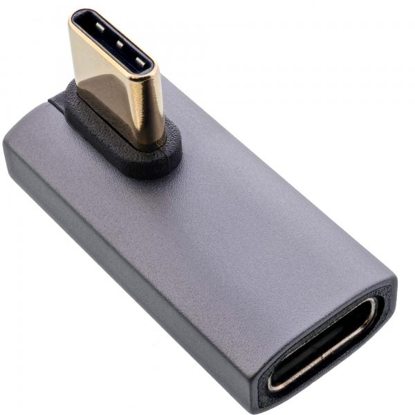 Adattatore Inline Usb4 - Spina/presa UsB-C Verticale Ad Angolo Destro/sinistro - Grigio