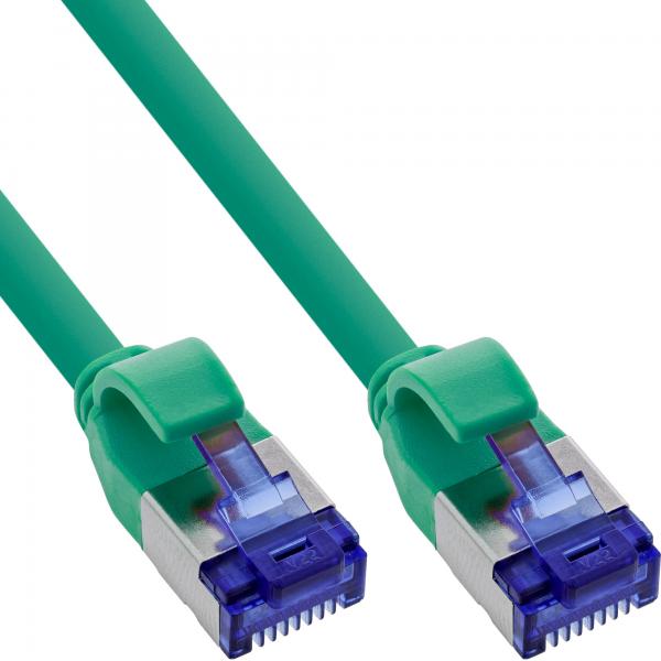 Cavo Patch Inline Slim - Cat.6a - S/ftp - Tpe (lszh) Flessibile - Poe - Verde - 0,3 M