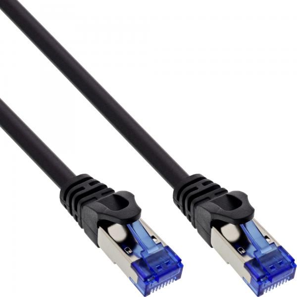 Cavo Patch Inline Armato - U/ftp - Cat.6a - Nero - 0,5 M