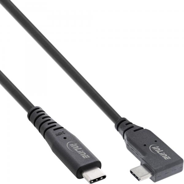 Cavo Inline Usb4 - UsB-C Angolato Su Un Lato - Pd 240w 8k60hz - Tpe Nero - 0,5m
