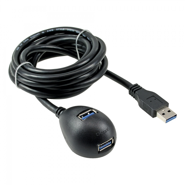 Inline Usb 3.2 Gen.1 Verl. - Spina/presa Usb A - Nera - Con Supporto - 2 M