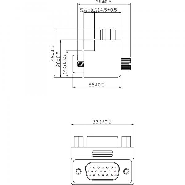 Inline Vga Adapter 90° Winkel 15pol Stecker/buchse - Image 3