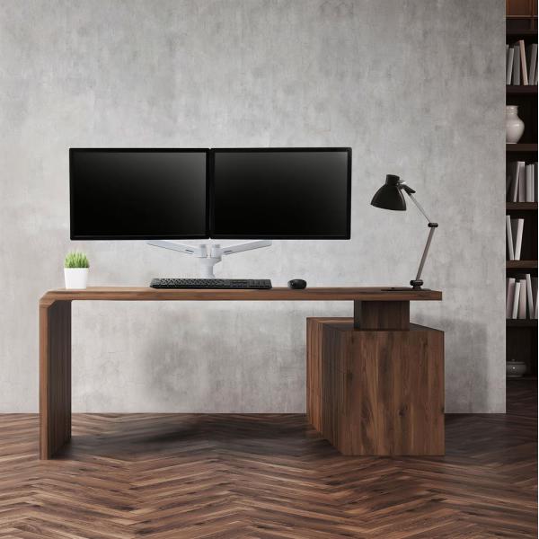 Ergotron Lx Dual SidE-BY-Side Arm - Befestigungskit (spannbefestigung Für Tisch, Stange, 2 Gelenkarme, 2 Erweiterungsklammern, T-Halterung, Basis) - Image 4