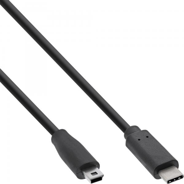 Inline Usb 2.0 Kabel - UsB-C Stecker An MinI-B Stecker - Schwarz - 1,5m