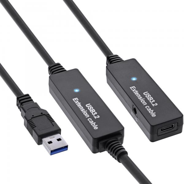 Inline Usb 3.2 Gen.1 AktiV-Verlängerung - UsB-A Stecker An UsB-C Buchse - 15m