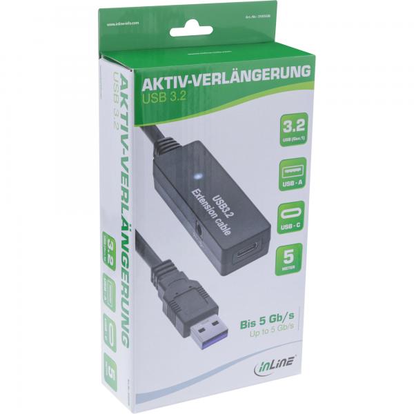 Inline Usb 3.2 Gen.1 AktiV-Verlängerung - UsB-A Stecker An UsB-C Buchse - 5m - Image 3