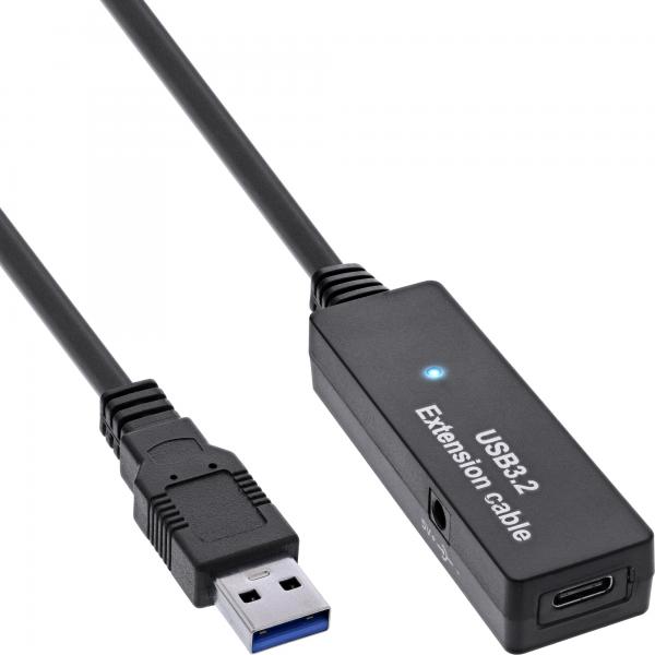 Inline Usb 3.2 Gen.1 AktiV-Verlängerung - UsB-A Stecker An UsB-C Buchse - 5m