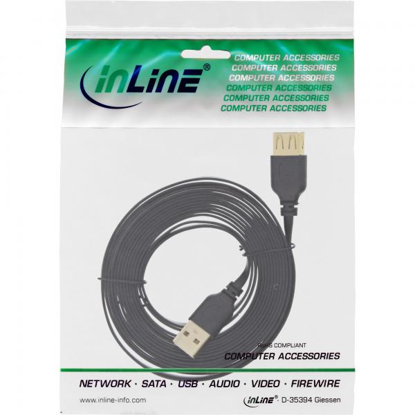 Inline Usb 2.0 Flachkabel Verlängerung - A St / Bu - Schwarz - Kontakte Gold - 1m - Image 3