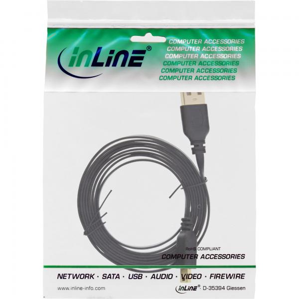 Inline Usb 2.0 Flachkabel - Usb A St An MinI-B St (5pol.) - Schwarz - 2m - Image 4