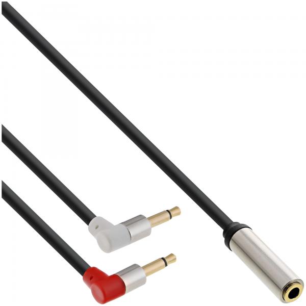 Inline Slim Audio Kopfh. Flugz.-Adapterkab. - 2x3,5mm St / 3,5mm Bu 3pol. - 0,15m