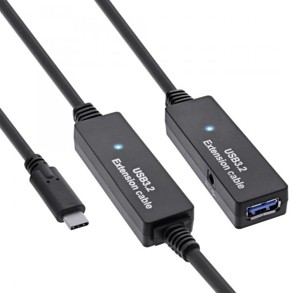 Inline Usb 3.2 Gen.1 AktiV-Verlängerung - UsB-C Stecker An UsB-A Buchse - 15m