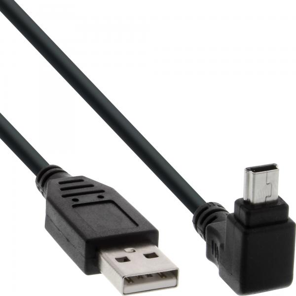 Inline Usb 2.0 MinI-Kabel - St A/minI-B St (5pol) Oben Abgew. 90° - Schwarz - 3m