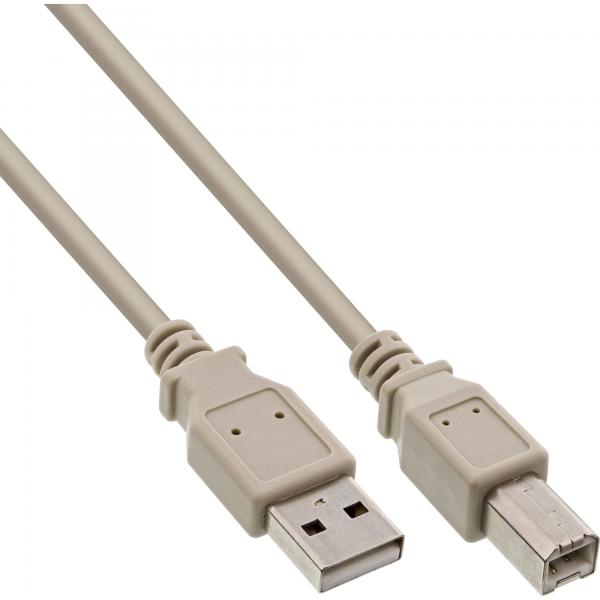 Inline Usb 2.0 Kabel - A An B - Beige - 0,5m