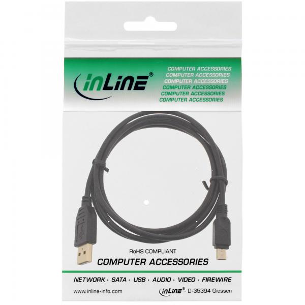 Inline Usb 2.0 MinI-Kabel - Usb A St/mini St 5pol - Schwarz - Vergold. Kont. - 2m - Image 3